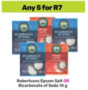 Robertsons Epsom Salt Or Bicarbonate Of Soda-For Any 5 x 14g