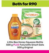 Little Bee Honey Squeeze Bottle 500g Plus Futurelife Smart Oats Original 500g-Both For