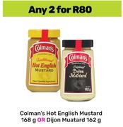 Colman's Hot English Mustard 168g Or Dijon Mustard 162g-For Any 2