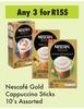 Nescafe Gold Cappuccino Sticks Assorted-For Any 3 x 10's Pack