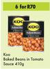 Koo Baked Beans In Tomato Sauce-For 6 x 410g