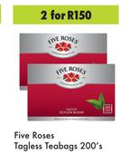Five Roses Tagless Teabags-For 2 x 200's Pack