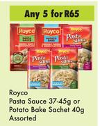 Royco Pasta Sauce 37g/45g Or Potato Bake Sachet 40g Assorted-For Any 5