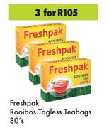 Freshpak Rooibos Tagless Teabags-For 3 x 80's Pack