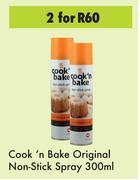 Cook 'n Bake Original Non Stick Spray-For 2 x 300ml
