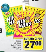 Simba Nik Naks Maize Snack (Selected)-For Any 3 x 135g
