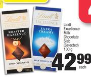 Lindt Excellence Milk Chocolate Slab (Selected)-100g Each