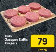 Bulk Jacques Kallis Burgers-Per Kg