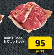 Bulk T-Bone & Club Steak-Per Kg