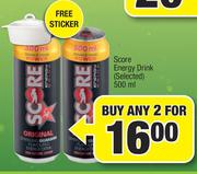 Score Energy Drink (Selected)-2 x 500ml
