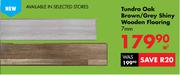 Tundra Oak Brown / Grey Shiny Wooden Flooring (7mm) - per m2