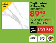 Tinyiko White A Grade Tile (350x350mm) - per m2