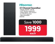 Hisense 2.1 Channel Soundbar HS2100