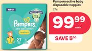 Pampers Active Baby Disposable Nappies-27's Each