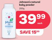 Johnson's Natural Baby Powder-200g Each