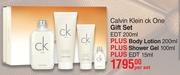 Calvin Klein Ck One Gift Set (EDT 200ml + Body Lotion 200ml &Shower Gel 100ml Plus EDT 15ml)-Per Set