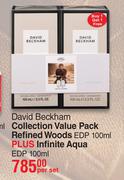 David Beckham Collection Value Pack (Refined Woods EDP 100ml Plus Infinite Aqua EDP 100ml)-Per Set