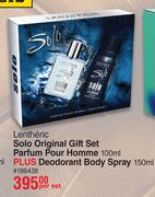 Lentheric Solo Original Gift Set (Parfum Pour Homme 100ml Plus Deodorant Body Spray 150ml)-Per Set