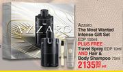 Azzaro Intense Gift Set (EDP 100ml Travel Spray EDP 10ml & Hair&Body Shampoo 75ml) -Per Set