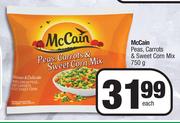 McCain Peas, Carrots & Sweet Corn Mix-750g Each