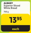Albany Superior Sliced White Bread-700g