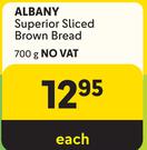 Albany Superior Sliced Brown Bread-700g