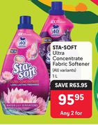 Sta Soft Ultra Concentrate Fabric Softener (All Variants)-For Any 2 x 1L