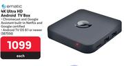 Ematic 4k Ultra HD Android TV Box 387556-Each