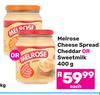 Melrose Cheese Spread Cheddar Or Sweetmilk-400g Each