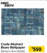 Fired Earth Crude Abstract Blues Wallpaper 530mm x 10m