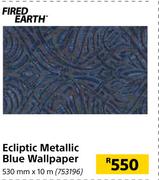 Fired Earth Ecliptic Metallic Blue Wallpaper 530mm x 10m
