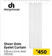 Designhouse Sheer Dots Eyelet Curtain 2.05m x 2.5m (Gold)