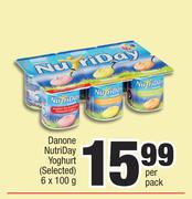 Danone Nutriday Yoghurt (Selected)-6 x 100g Per Pack