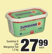 Sunshine D Lite Margarine Tub-1.2Kg Each