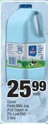 Clover Fresh Milk Jug (Full Cream Or 2% Low Fat)-2Ltr Each