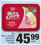 Ola Rich 'N Creamy Ice Cream (Selected)-1.8Ltr Each