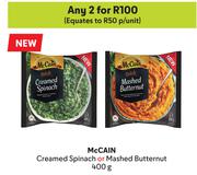 McCain Creamed Spinach Or Mashed Butternut-For 2 x 400g