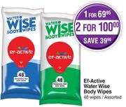 Ef-Active Water Wise Body Wipes Assorted-For 2 x 48 Wipes.