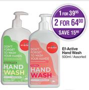 EF-Active Hand Wash Assorted-For 1 x 500ml