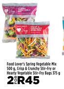 Food Lover's Spring Veg Mix 500g,Crisp & Crunchy Stir Fry Or Hearty Veg Stir Fry Bags 375g-For 2