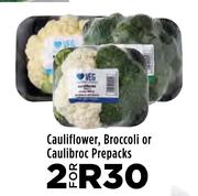 Cauliflower, Broccoli Or Caulibroc Prepacks-For 2