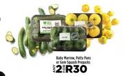 Baby Marrow, Patty Pans Or Gem Squash Prepacks-For Any 2