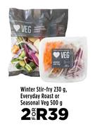 Winter Stir Fry 230g, Everyday Roast Or Seasonal Veg 500g-For 2