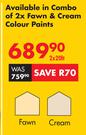 Tuff Fawn & Cream PVA Paint Combo-2 x 20Ltr
