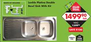 Lenhle Platina Double Bowl Sink With Kit