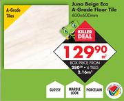 Juno Beige Eco A-Grade Floor Tile 600 x 600mm-Per Sqm