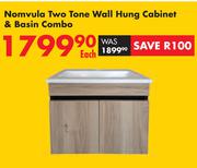 Nomvyula Two Tone Wall Hung Cabinet & Basin Combo