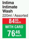 Intima Intimate Wash Assorted-220ml Each