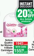 Schick Quattro For Women 4 Blade Cartridges 4 Pack-Per Pack