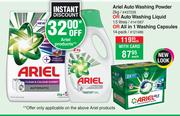 Ariel Auto Washing Powder 2Kg Or Washing Liquid 1.5L Or All In 1 Washing Capsules 14 Pack-Each